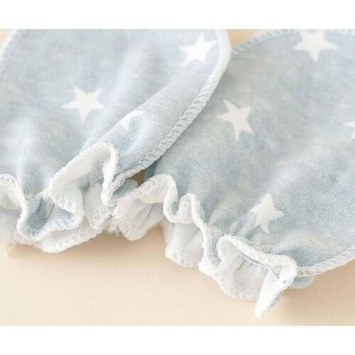 T5EC Stars Printed Baby Gloves Hat Set Soft Cotton Mittens Beanie Nightcap Kit for Infant Newborn Shower Gifts