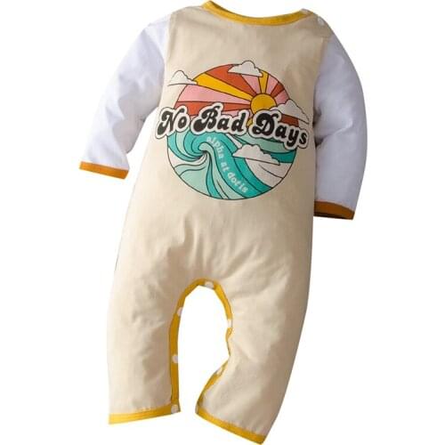 Baby Boy Kids Cartoon Pattern Romper Cotton Patchwork Baby Clothing Outfits Autumn Winter Casual Long Sleeve O-Neck Jumpsuit