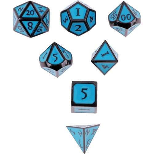 Ancient Multi sided dice set of 7 D4 D6 D8 D10 D12 D20 Dungeons D&D RPG