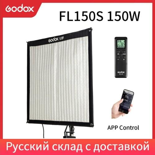 Godox FL150S 150W Flexible LED Video Light Rollable Cloth Lamp with Controller + Remote Control + X-shape Support +Mobile APP
