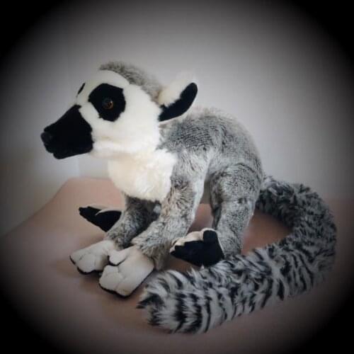 2019 Ring-tailed Lemur Monkey Plush Toys Simulation Giant Squid Stuffed Toys Cute Land Animal Dolls for Kids Boys Girls Gift