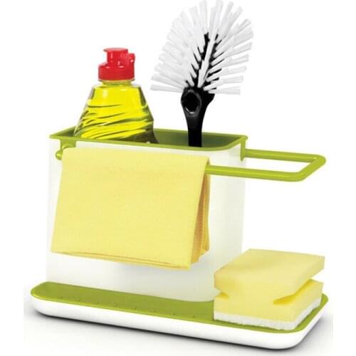 Kitchen Storage Racks Plastic Dish Drying Rack Sink Organizer Knife Stand Sponge Towel Holder Cleaning Drying Rack Utensils