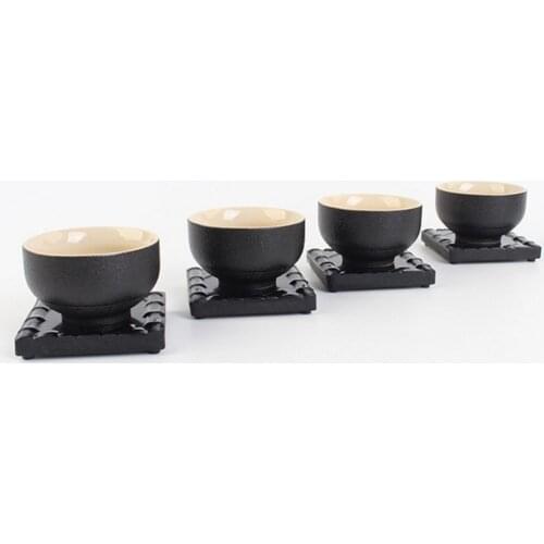 Square Coasters Coffee Drink Cup Mat Placemats Printed Bamboo Pattern ( Sold in 1 Piece, 6.6x6.6cm)