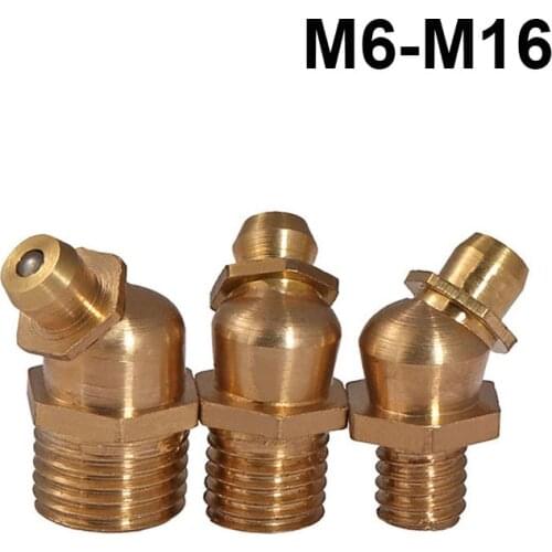 Male Thread Brass Hydraulic Oil Zerk Grease Nipple Fittings M6 M8 M10 M12 M14 M16