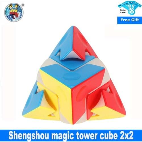 Shengshou mastermorphix 2x2x2 magic tower pyramid magic cube 2x2 Rice Dumpling Stickerless Speed Cube Educational toys Cubo Magi