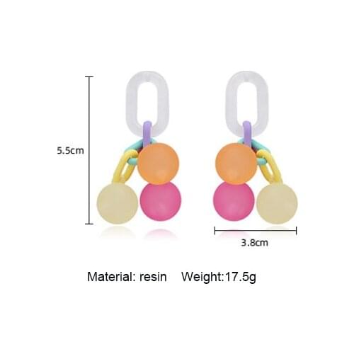 Fashion 925 Silver Needle Seven Color Bubble Gum Dangling Earring For Female Colour Ball Collision Color Small Design Sense