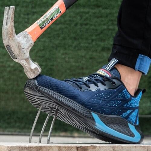 Lightweight Safety Shoes Men Work Sneakers Male Indestructible Work Shoes Men Steel Toe Shoes Anti-Smashing Industrial Shoes