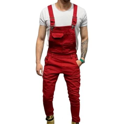 Summer 2021 Men Jumpsuit Solid Color Multi Pockets Overalls Full Length Mid Rise Cargo Jumpsuit Safari Style Overall