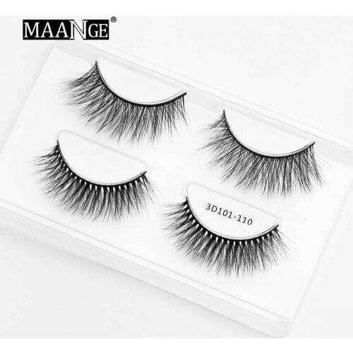 MAANGE 2 Pairs False Eyelashes Natural False Eyelashes Long Makeup Kit 3D Mink Eyelash Lash Extension Eyelash Lashes Makeup Tool