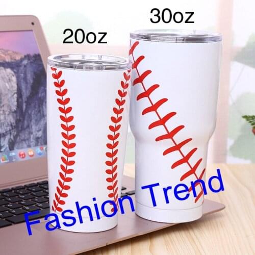 20pcs/lot free shipping new arrival In Stock Monogram 20/30 Oz Softball Baseball Sport Tumblers With Insulated