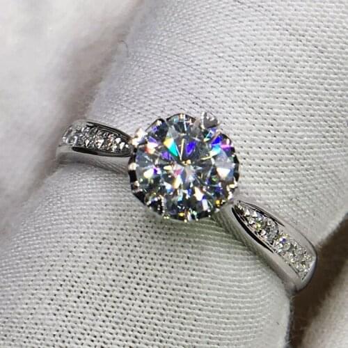 9K White Gold Moissanite Engagement Ring Brilliant Round Cut 1ct 2ct 3ct Lab Diamond Rings Anniversary ring