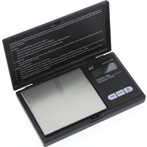 Portable Digital Kitchen Scale Jewelry Gold Weight Measuring Tool 100/0.01G LCD Pocket Weighting Electronic Scales