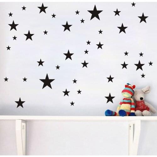 Mixed size Stars Wall Stickers Kid Decal Art Nursery Bedroom Vinyl Decoration 8cm(2pcs),5.5cm(12 pcs),4cm(12pcs),2.5cm(29pcs)
