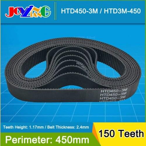 450mm Rubber Synchronized Belt HTD450-3M 150 Tooth Circular Arc Tooth Drive Timing Belt