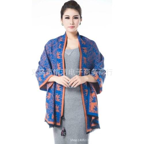 2020 Luxury Brand Scarf Hijab Women Winter Cashmere Thick Shawl Warm Elephant Bandana Scarves Female Pashmina Blanket