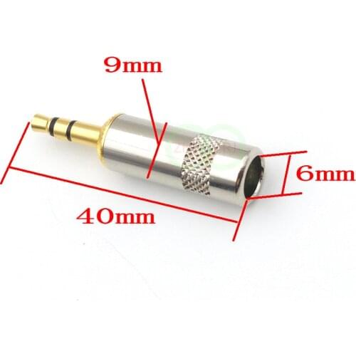Silver Stereo 3.5mm 3 Pole plug Repair Headphone Plug Cable Audio connector Selling
