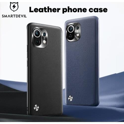 SmartDevil Plain Leather Case For Xiaomi POCO F3 mi 11i For Remi K40 Pro Plus Camera Protector Back Cover Lens All-incluse