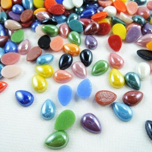 Mix Colors 8*12mm 100Pcs Water drop Glass Rhinestone Flatback Craft Scrapbooking DIY Nail Art Decoration Loose Rhinestones BL05