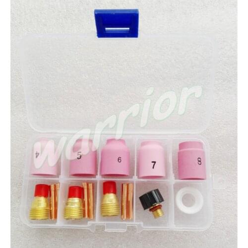 TIG Welding Torch WP9 WP20 WP25 Accessories Kit Alumina Nozzles Back Cap Insulator Collet And Gas Lens With Hanging Gift Box