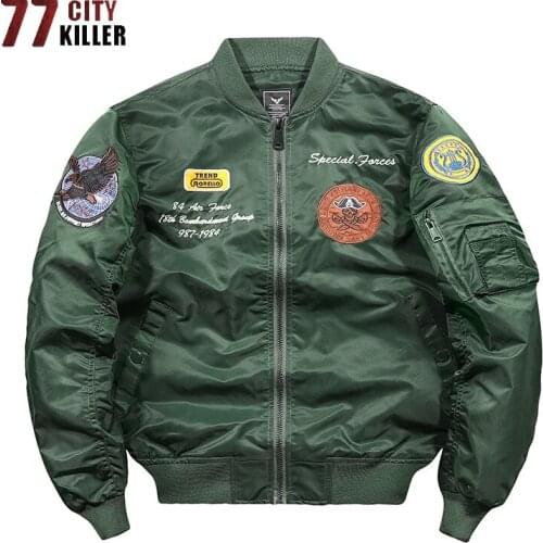 Military MA-1 Bomber Jacket Men Spring Autumn Embroidery Polit Jackets Male Windbreaker Baseball Chaqueta Hombre Plus Size M-4XL