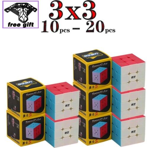 Magic Puzzles 3x3x3 QiYi Magic cube 3x3x3 10 to 20 pcs Warrior S Warrior W Sail W 3x3 Professional speed cubes set twist toys