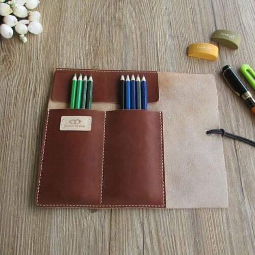 HighQuality vintage 24*20cm largespace school pencil case leather estuche school estuche escolar pen case estojo escolar