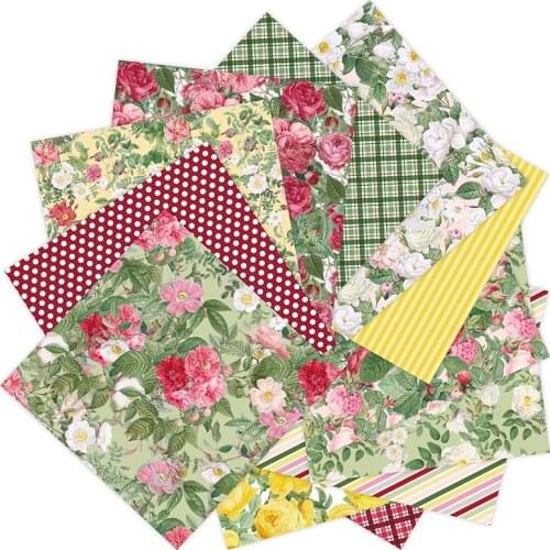 ZFPARTY 12pcs 6" Single-side Printed Vinatge Flower pattern creative papercraft art paper handmade scrapbooking kit set book