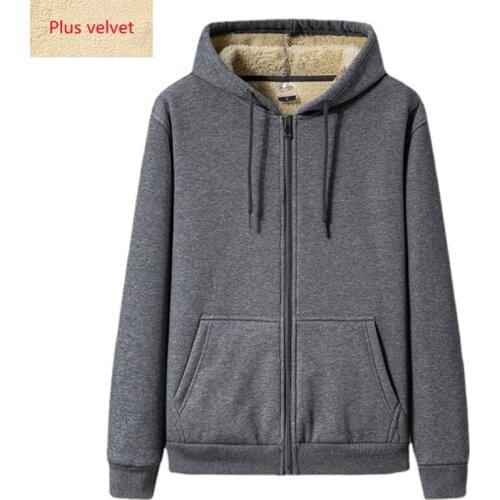 2021Winter Men Clothing Mens Jacket Plus Velvet Thick Sweater Loose Plus Size Warm Cardigan Fashion Hoodies Men Sweatshirt