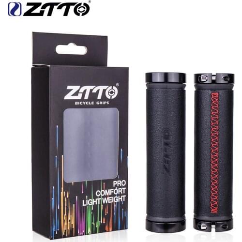 1Pair MTB Handlebar Grips For Mountain Bike Fixed Gear Lock-on grip Anti-Slip Handlebar PU Leather Bicycle Grips Parts