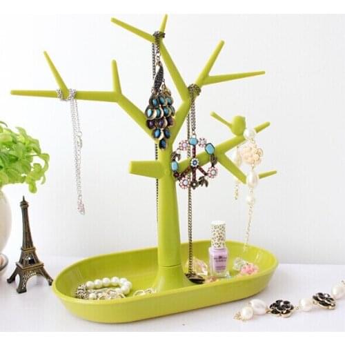 1PC Display Jewelry Organizer Show Rack Jewelry Necklace Ring Tree Stand Necklace Organizer Jewelry Tree Craft OK 0086