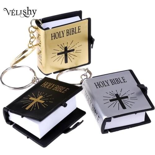 1Pc Pocket Edition English Bible Keychain Keyring Christianity Fun English Book Keychain Bible Keychain