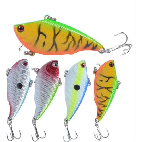 1Pcs 5.5cm/ 7.5g Fresh Sea Hard Fishing Lure VIB Bait With Lead Artificial Crankbait Inside Diving Swivel Jig Wing Wobbler