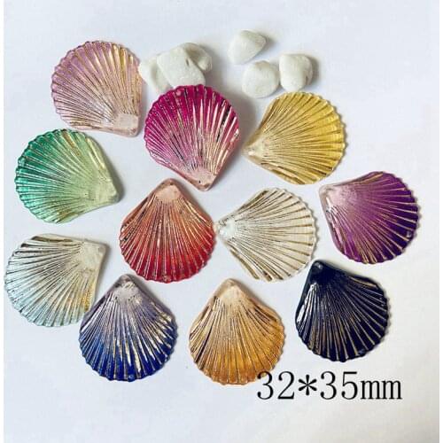 10Pcs Mixed Cartoon Mini Shell Flatback Resin Cabochons Embellishments Scrapbook Craft DIY Hair Accessories