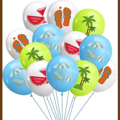 16pcs Hawaii Party Decorative Balloon Summer beach coconut tree Balloon for for Tropical Hawaii Luau Party Birthday Decorations