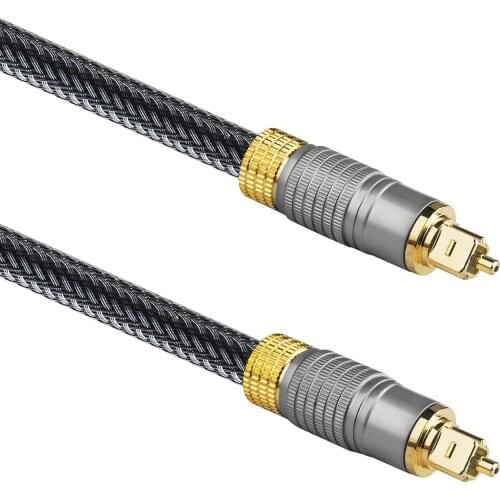 16ft TosLink Fiber Optics Digital Audio Optical Cable SPDIF Cord OD5.0 Wire Compatible ADAT, Dolby Digital,Pro Audio Cards