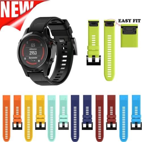 22mm 26mm Watch Band for Fenix 5 6 Silicone Strap With Replacement Wrist Band for Fenix 5X 6X 3 3HR