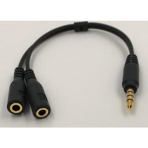 3.5mm to Audio+Mic Cable High Quality Audio Adapter Male to Dual Female Splitter Stereo Connector For Phone Tablet 1Pcs 15cm