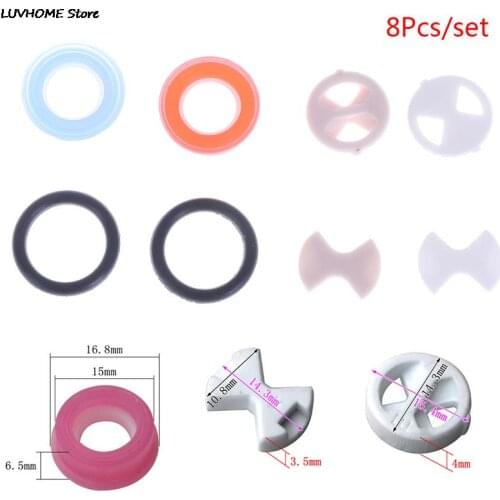 8Pcs/set Ceramic Disc Silicon Washer Insert Turn Replacement 1/2" For Valve Tap