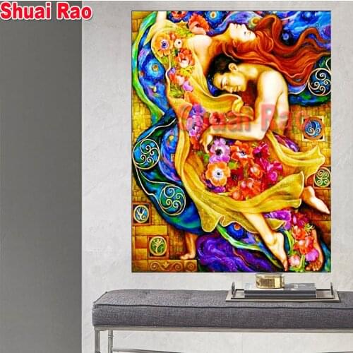 5d diy Diamond Painting Gustav Klimt kiss Portrait art Diamond Embroidery,3d Cross Stitch,diamond Mosaic lover gift