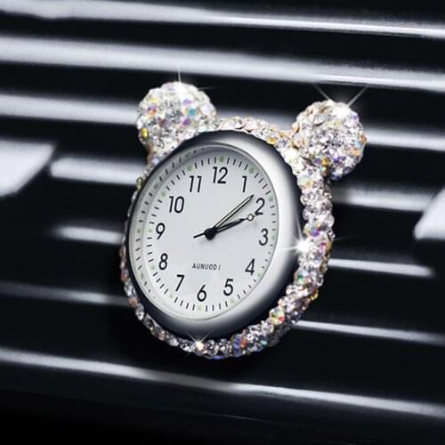 Car Clock Fragrance Clip Diamond Decoration Electronic Air Outlet Freshener Meter Clock Time Watch Accessory Auto Vent Ornament