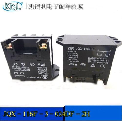 Free shipping lot (5 pieces/lot) JQX-116F-3-024DF-2H 25A 24VDC Power Relays original New