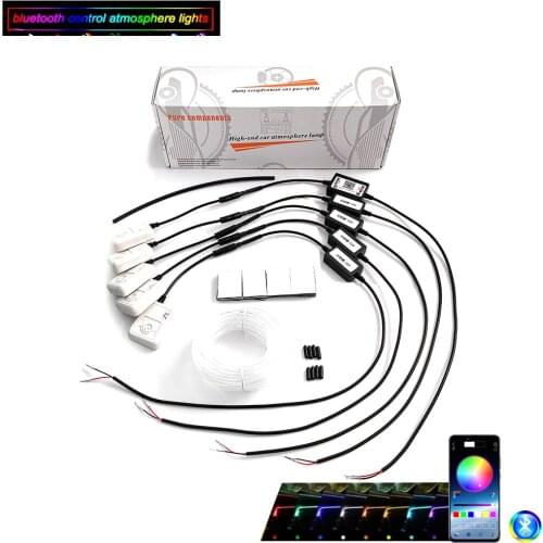 NO Threading DIY Soft Refit Optic Fiber Band APP Control 64Color for Car Interior Decorative Light