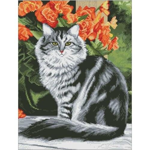 BirCat under flower branch patterns Counted Cross Stitch 11CT 14CT 18CT DIY Chinese Cross Stitch Kits Embroidery Needlework Sets