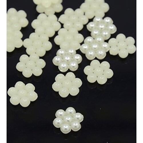 Ivory Flower Beads 100pcs/lot 9mm ABS Simulated pearl Beads Jewelry Crafts Decoration Scrap Booking 7NK194