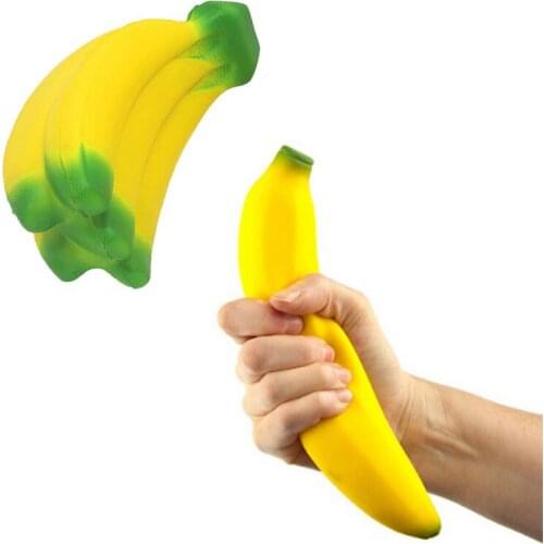 17cm big squishy slow rising jumbo toy lanyard Squishy Slow Rising banana squeeze lanyard for keys groot Toys For children Drop