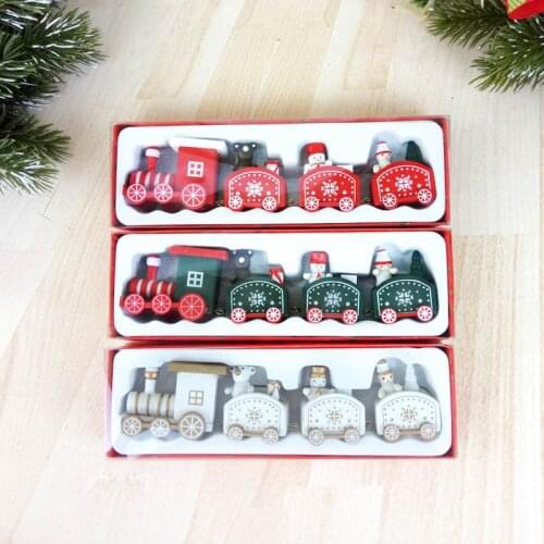 Wooden Christmas Small Train Christmas Ornaments Merry Christmas Decor For Home Happy New Year 2022 Creative Kids Xmas Gifts