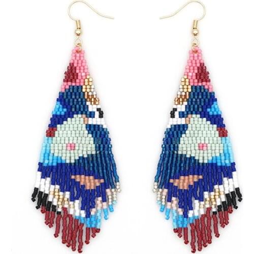 Go2Boho Miyuki Design Pattern Earrings Jewelry Delica Bead Handmade Woven Drop Earring For Women Evil Eye Pendientes Mujer 2020