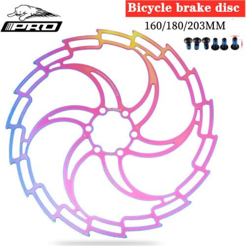 IIIPRO Mountain Bike Brake Disc Rotor Floating Disc Hollow Ultralight Colorful 160mm/180mm/230mm Rotors Six-nail Brake Disc