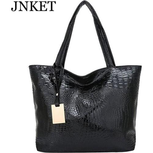 JNKET New Handbag Shoulder Bag Fashion Alligator Pattern Large Capacity Ladies Shopping Bags