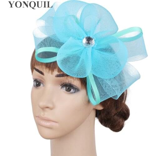 Classic Floral Wedding Hats Hair Fascinator Ladies Accessories Cocktail Royal Event Hat Blue Bridal Wedding Hatinator SYF270
